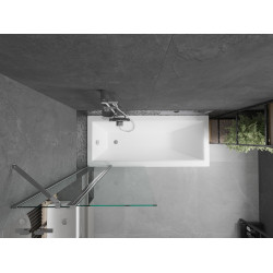 Mexen Flip  Paravan de cada  cu 1+1 aripi batanta  80 x 150 cm, transparent, chrom - 894-080-101-01-00