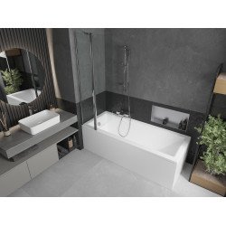 Mexen Flip  Paravan de cada  cu 1+1 aripi batanta  80 x 150 cm, transparent, chrom - 894-080-101-01-00