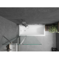 Mexen Flip  Paravan de cada  cu 1+1 aripi batanta  100 x 150 cm, transparent, chrom - 894-100-101-01-00