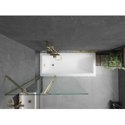 Mexen Flip  Paravan de cada  cu 1+1 aripi batanta  100 x 150 cm, transparent, auriu - 894-100-101-50-00