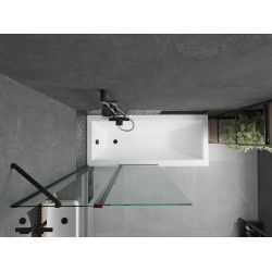 Mexen Flip  Paravan de cada  cu 1+1 aripi batanta  100 x 150 cm, transparent,  negru - 894-100-101-70-00