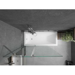 Mexen Flip  Paravan de cada  cu 1+1 aripi batanta  120 x 150 cm, transparent, chrom - 894-120-101-01-00