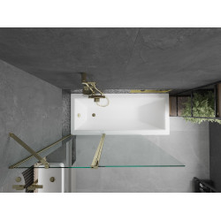 Mexen Flip  Paravan de cada  cu 1+1 aripi batanta  120 x 150 cm, transparent, auriu - 894-120-101-50-00