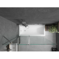 Mexen Flip  Paravan de cada  cu 1+1 aripi batanta  140 x 150 cm, transparent, chrom - 894-140-101-01-00