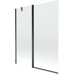 Mexen Flip  Paravan de cada  cu 1+1 aripi batanta  140 x 150 cm, transparent,  negru - 894-140-101-70-00 Paravan Cada 467680 Mexen