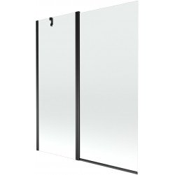 Mexen Flip  Paravan de cada  cu 1+1 aripi batanta  140 x 150 cm, transparent,  negru - 894-140-101-70-00 Paravan Cada 467680 Mexen
