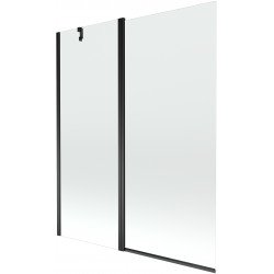 Mexen Flip  Paravan de cada  cu 1+1 aripi batanta  140 x 150 cm, transparent,  negru - 894-140-101-70-00 Paravan Cada 467680 Mexen