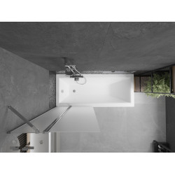 Mexen Flip  Paravan de cada  cu 1+1 aripi batanta  80 x 150 cm,  satin , chrom - 894-080-101-01-30