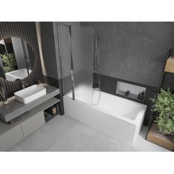 Mexen Flip  Paravan de cada  cu 1+1 aripi batanta  80 x 150 cm,  satin , chrom - 894-080-101-01-30