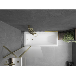 Mexen Flip  Paravan de cada  cu 1+1 aripi batanta  80 x 150 cm,  satin , auriu - 894-080-101-50-30