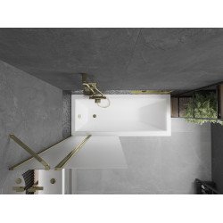 Mexen Flip  Paravan de cada  cu 1+1 aripi batanta  80 x 150 cm,  satin , auriu - 894-080-101-50-30