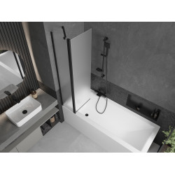 Mexen Flip  Paravan de cada  cu 1+1 aripi batanta  80 x 150 cm,  satin ,  negru - 894-080-101-70-30