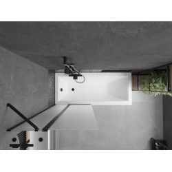 Mexen Flip  Paravan de cada  cu 1+1 aripi batanta  80 x 150 cm,  satin ,  negru - 894-080-101-70-30