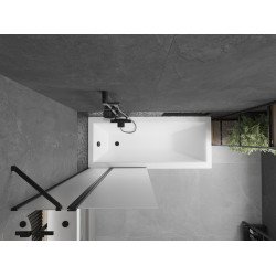 Mexen Flip  Paravan de cada  cu 1+1 aripi batanta  80 x 150 cm,  satin ,  negru - 894-080-101-70-30