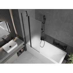 Mexen Flip  Paravan de cada  cu 1+1 aripi batanta  80 x 150 cm,  satin ,  negru - 894-080-101-70-30