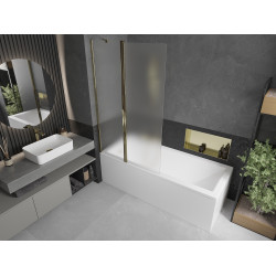 Mexen Flip  Paravan de cada  cu 1+1 aripi batanta  100 x 150 cm,  satin , auriu - 894-100-101-50-30