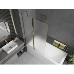 Mexen Flip  Paravan de cada  cu 1+1 aripi batanta  100 x 150 cm,  satin , auriu - 894-100-101-50-30