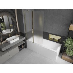 Mexen Flip  Paravan de cada  cu 1+1 aripi batanta  100 x 150 cm,  satin , auriu - 894-100-101-50-30