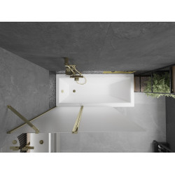 Mexen Flip  Paravan de cada  cu 1+1 aripi batanta  120 x 150 cm,  satin , auriu - 894-120-101-50-30