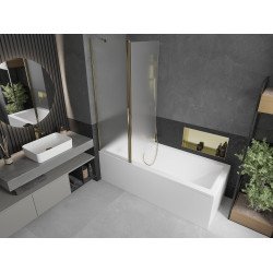 Mexen Flip  Paravan de cada  cu 1+1 aripi batanta  120 x 150 cm,  satin , auriu - 894-120-101-50-30