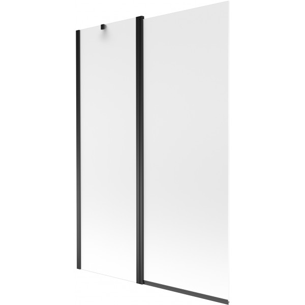 Mexen Flip  Paravan de cada  cu 1+1 aripi batanta  120 x 150 cm,  satin ,  negru - 894-120-101-70-30