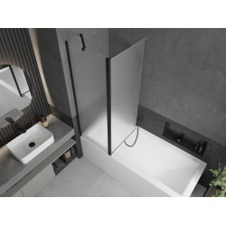 Mexen Flip  Paravan de cada  cu 1+1 aripi batanta  120 x 150 cm,  satin ,  negru - 894-120-101-70-30