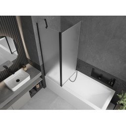 Mexen Flip  Paravan de cada  cu 1+1 aripi batanta  120 x 150 cm,  satin ,  negru - 894-120-101-70-30