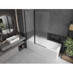 Mexen Flip  Paravan de cada  cu 1+1 aripi batanta  120 x 150 cm,  satin ,  negru - 894-120-101-70-30