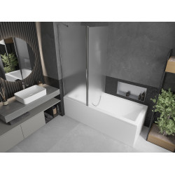 Mexen Flip  Paravan de cada  cu 1+1 aripi batanta  140 x 150 cm,  satin , chrom - 894-140-101-01-30