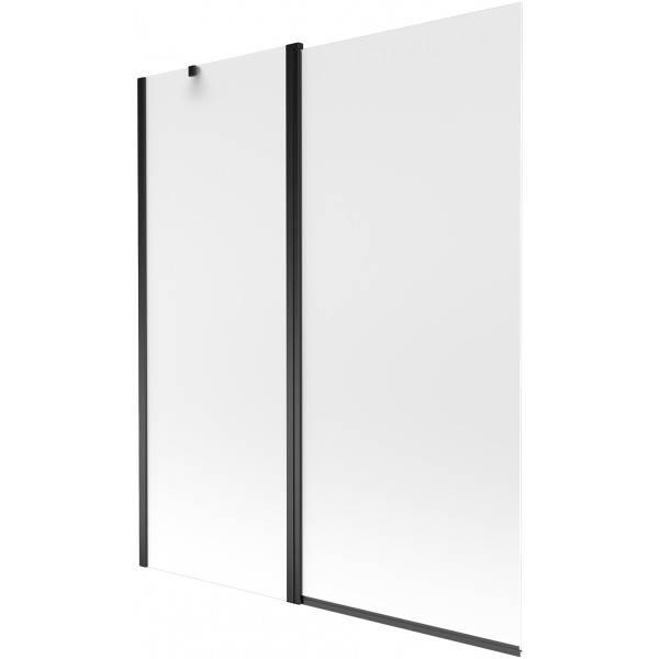 Mexen Flip  Paravan de cada  cu 1+1 aripi batanta  140 x 150 cm,  satin ,  negru - 894-140-101-70-30