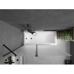 Mexen Flip  Paravan de cada  cu 1+1 aripi batanta  140 x 150 cm,  satin ,  negru - 894-140-101-70-30