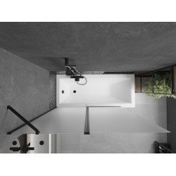 Mexen Flip  Paravan de cada  cu 1+1 aripi batanta  140 x 150 cm,  satin ,  negru - 894-140-101-70-30