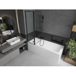 Mexen Flip  Paravan de cada  cu 1+1 aripi batanta  100 x 150 cm,  negru ,  negru - 894-100-101-70-70