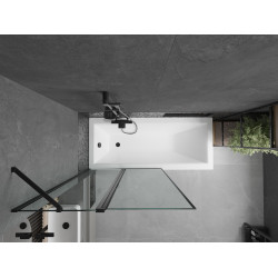 Mexen Flip  Paravan de cada  cu 1+1 aripi batanta  100 x 150 cm,  negru ,  negru - 894-100-101-70-70