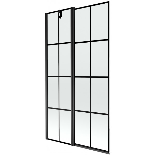 Mexen Flip  Paravan de cada  cu 1+1 aripi batanta  100 x 150 cm,  negru ,  negru - 894-100-101-70-77