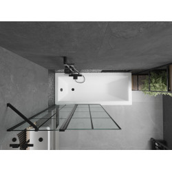 Mexen Flip  Paravan de cada  cu 1+1 aripi batanta  100 x 150 cm,  negru ,  negru - 894-100-101-70-77