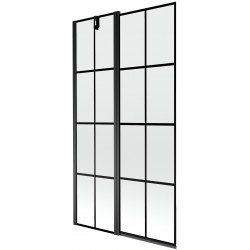Mexen Flip  Paravan de cada  cu 1+1 aripi batanta  100 x 150 cm,  negru ,  negru - 894-100-101-70-77 Paravan Cada 467680 Mexen