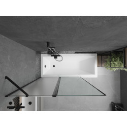 Mexen Flip  Paravan de cada  cu 1+1 aripi batanta  120 x 150 cm,  negru ,  negru - 894-120-101-70-70