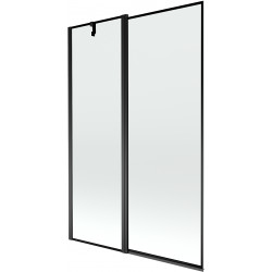 Mexen Flip  Paravan de cada  cu 1+1 aripi batanta  120 x 150 cm,  negru ,  negru - 894-120-101-70-70 Paravan Cada 467680 Mexen