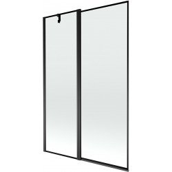 Mexen Flip  Paravan de cada  cu 1+1 aripi batanta  120 x 150 cm,  negru ,  negru - 894-120-101-70-70 Paravan Cada 467680 Mexen