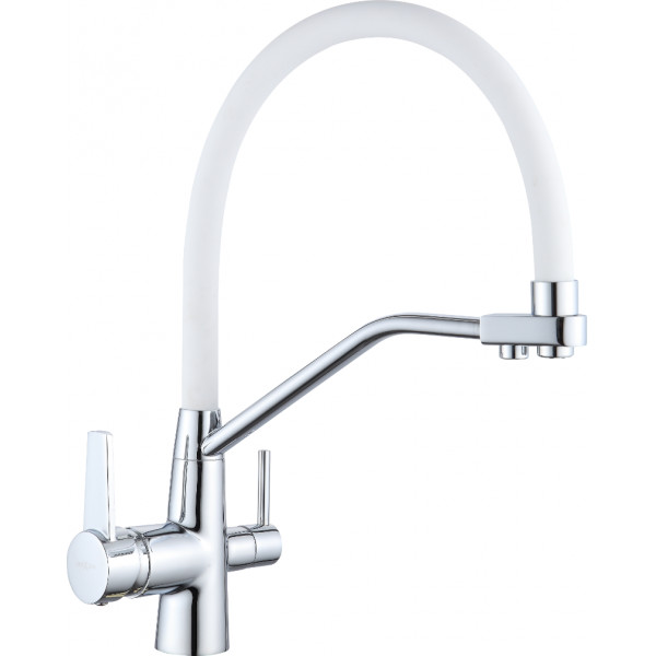 Mexen Duo baterie  bucatarie , chrom/alb- 671701-02