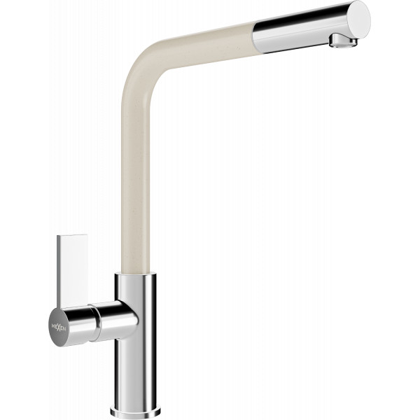 Mexen Flora baterie  bucatarie , chrom/beige  - 670401-09