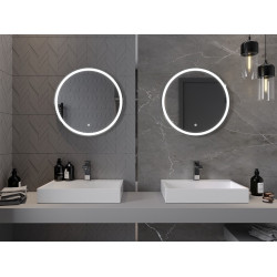 Mexen Gobi  Oglinda de baie iluminata, rotunda 60 cm, LED 6000K, cu dezaburire-9801-060-060-611-00