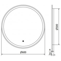 Mexen Gobi  Oglinda de baie iluminata, rotunda 60 cm, LED 6000K, cu dezaburire-9801-060-060-611-00