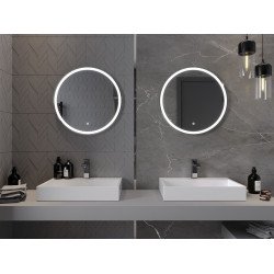Mexen Gobi  Oglinda de baie iluminata, rotunda 60 cm, LED 6000K, cu dezaburire-9801-060-060-611-00