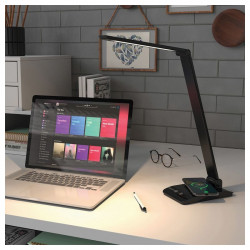 Asalite Lampa de masa LED, Dimmel 7W (450 lumen) CCT Wireless USB ezüst