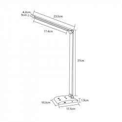 Asalite Lampa de masa LED, Dimmel 7W (450 lumen) CCT Wireless USB fekete