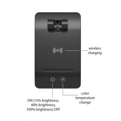 Asalite Lampa de masa LED, Dimmel 7W (450 lumen) CCT Wireless USB fekete