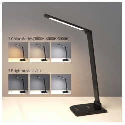 Asalite Lampa de masa LED, Dimmel 7W (450 lumen) CCT Wireless USB fekete