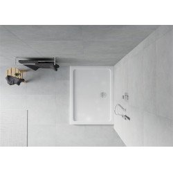 Mexen Slim cadita dus 120 x 100 cm, alb  cu sifon  crom - 40101012